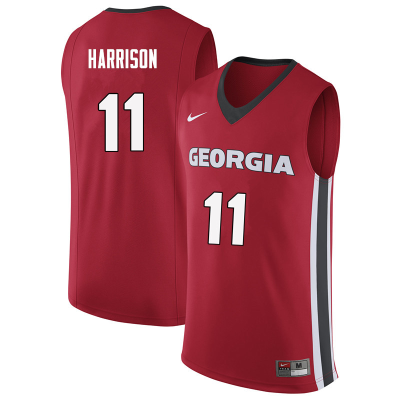 Georgia Bulldogs #11 Christian Harrison College Basketball Jerseys Sale-Red